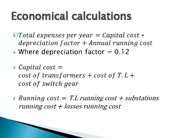 Economical calculations � 