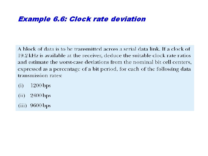 Example 6. 6: Clock rate deviation 
