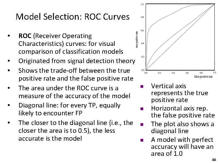 Model Selection: ROC Curves • • • ROC (Receiver Operating Characteristics) curves: for visual