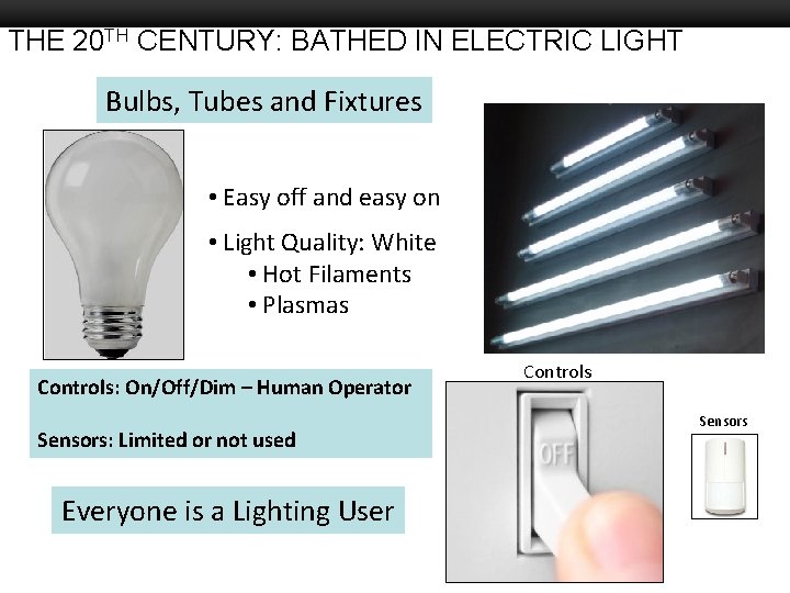 THE 20 TH CENTURY: BATHED IN ELECTRIC LIGHT Bulbs, Tubes and Fixtures Boston University