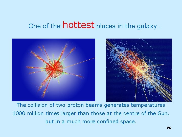 One of the hottest places in the galaxy… The collision of two proton beams