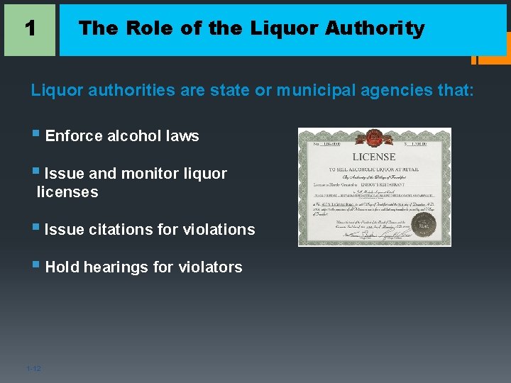 1 The Role of the Liquor Authority Liquor authorities are state or municipal agencies