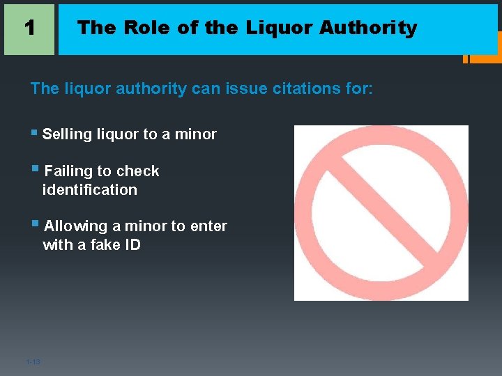 1 The Role of the Liquor Authority The liquor authority can issue citations for: