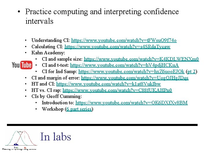  • Practice computing and interpreting confidence intervals • Understanding CI: https: //www. youtube.