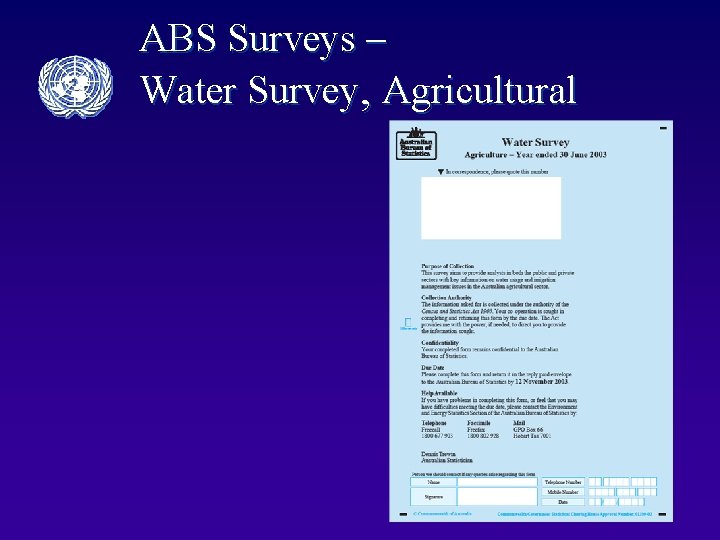 ABS Surveys – Water Survey, Agricultural 