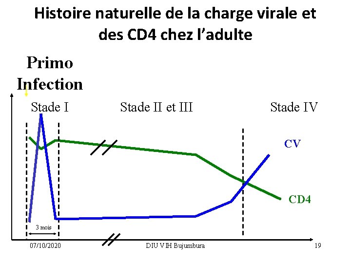 Histoire naturelle de la charge virale et des CD 4 chez l’adulte Primo Infection