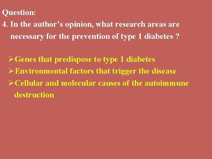 type 1 diabetes research questions)