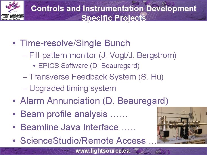 Controls and Instrumentation Development Specific Projects • Time-resolve/Single Bunch – Fill-pattern monitor (J. Vogt/J. Controls and Instrumentation Development Specific Projects • Time-resolve/Single Bunch – Fill-pattern monitor (J. Vogt/J.