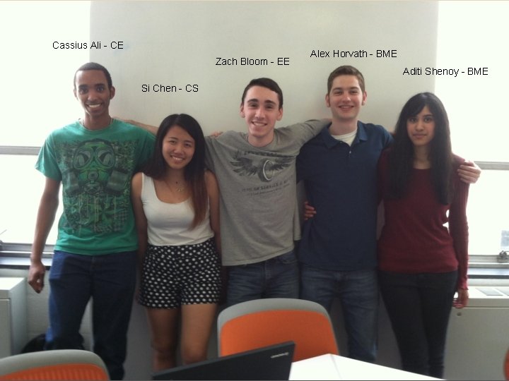 Cassius Ali - CE Zach Bloom - EE Si Chen - CS Alex Horvath Cassius Ali - CE Zach Bloom - EE Si Chen - CS Alex Horvath