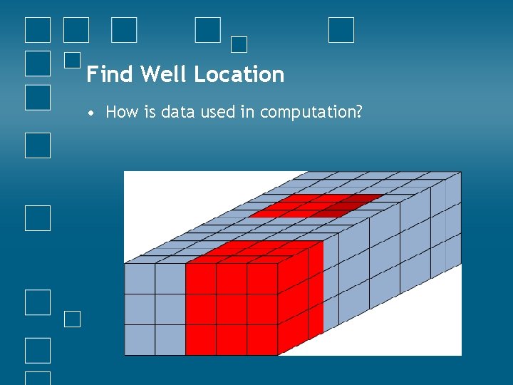 Find Well Location • How is data used in computation? 