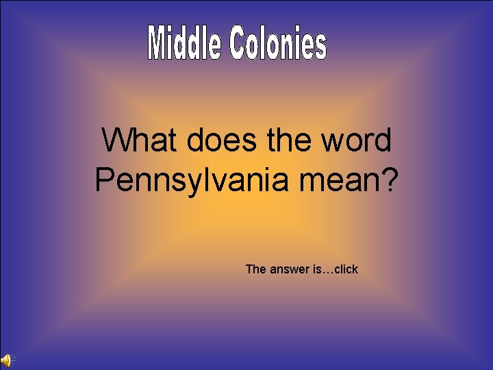 What does the word Pennsylvania mean? The answer is…click 