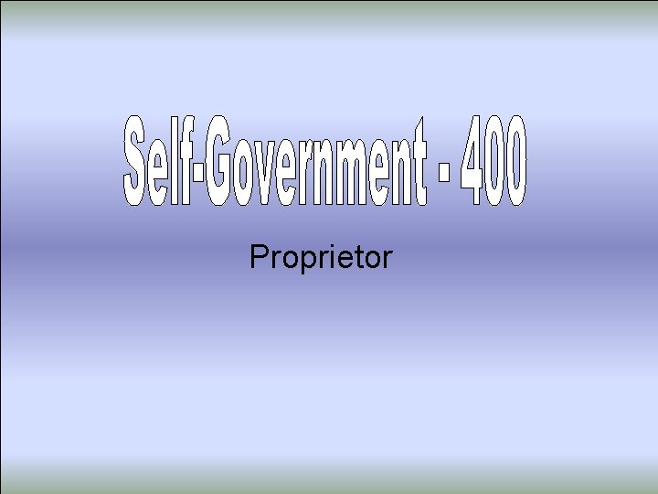 Proprietor 