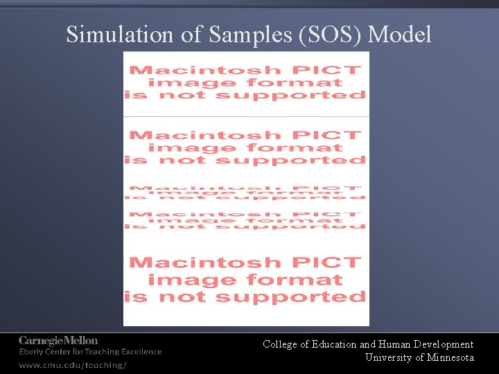 Simulation of Samples (SOS) Model College of Education and Human Development University of Minnesota