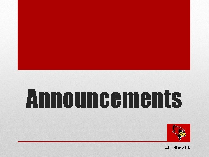 Announcements #Redbird. PR 