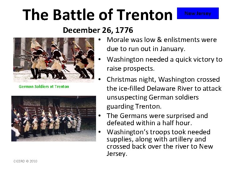 The Battle of Trenton December 26, 1776 German Soldiers at Trenton CICERO © 2010