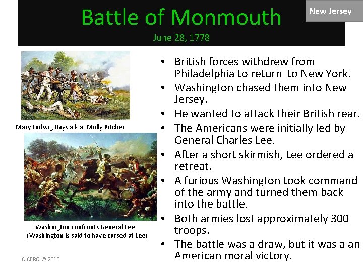 Battle of Monmouth New Jersey June 28, 1778 Mary Ludwig Hays a. k. a.
