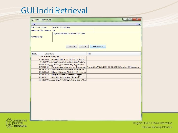 GUI Indri Retrieval 