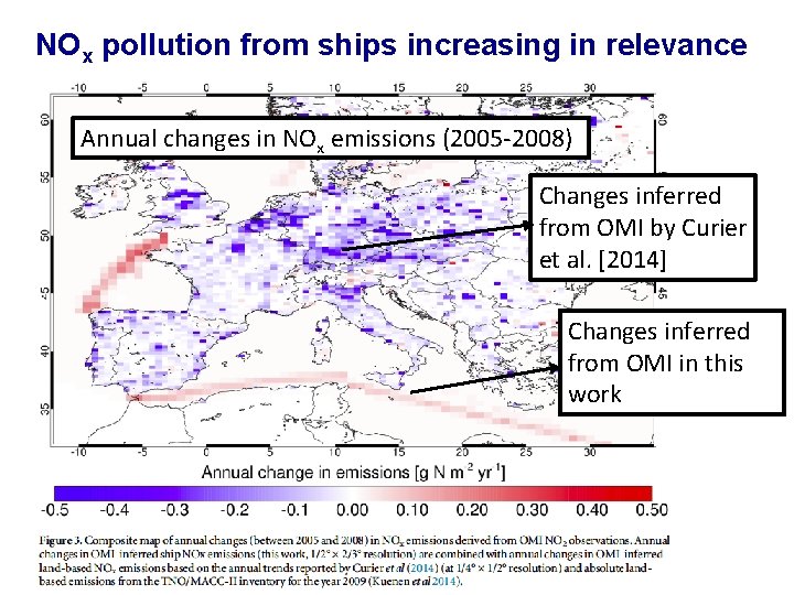 NOx pollution from ships increasing in relevance Annual changes in NOx emissions (2005 -2008)