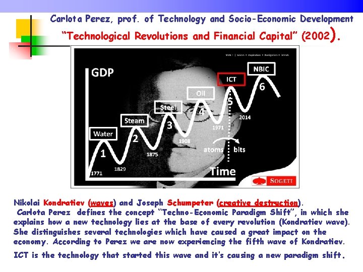 Carlota Perez, prof. of Technology and Socio-Economic Development “Technological Revolutions and Financial Capital” (2002