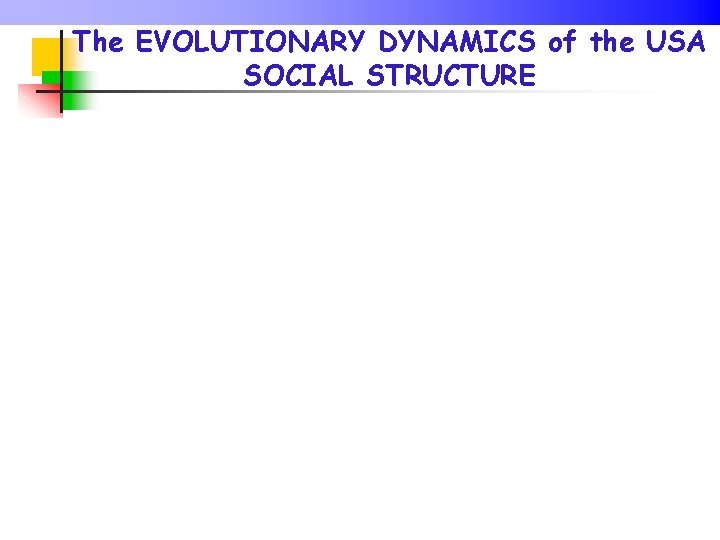The EVOLUTIONARY DYNAMICS of the USA SOCIAL STRUCTURE 