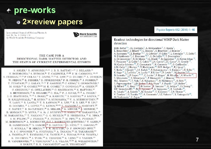 pre-works 2×review papers 7 