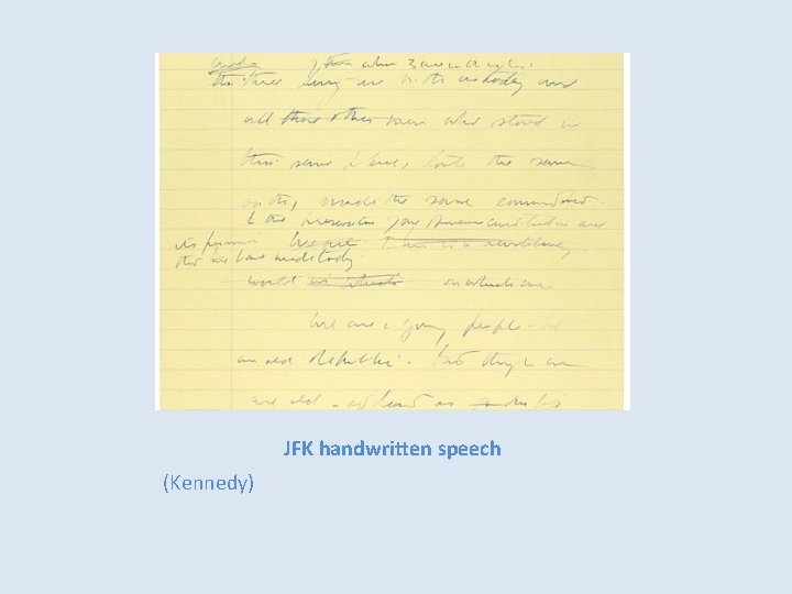 JFK handwritten speech (Kennedy) JFK handwritten speech (Kennedy)