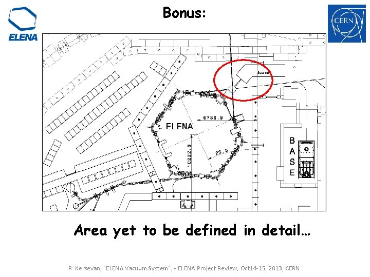 Bonus: Area yet to be defined in detail… R. Kersevan, “ELENA Vacuum System”, - Bonus: Area yet to be defined in detail… R. Kersevan, “ELENA Vacuum System”, -