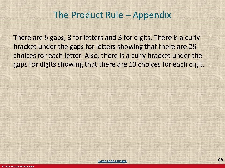 The Product Rule – Appendix There are 6 gaps, 3 for letters and 3