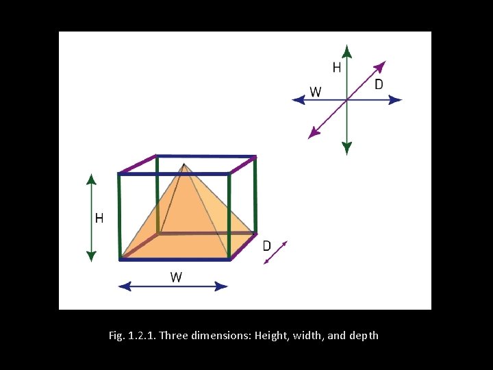 Fig. 1. 2. 1. Three dimensions: Height, width, and depth 