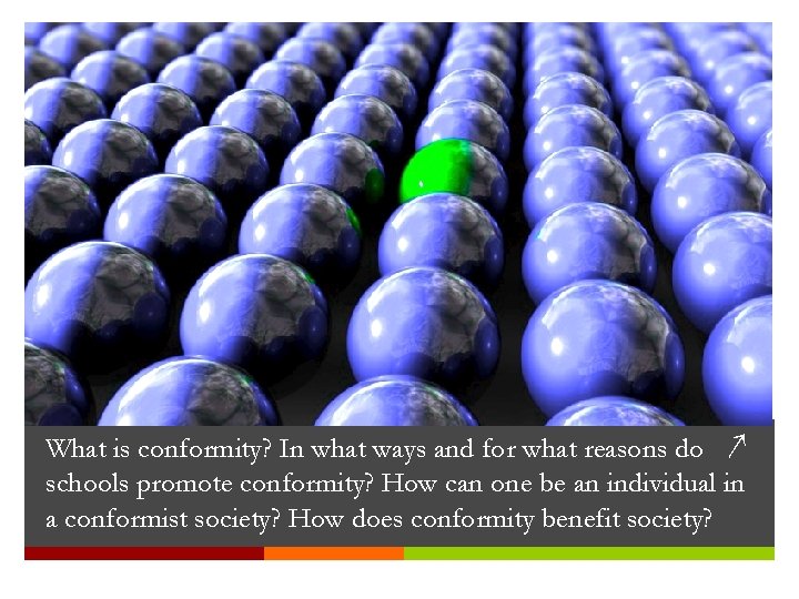 What is conformity? In what ways and for what reasons do ↗ schools promote