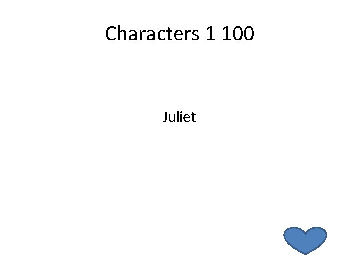 Characters 1 100 Juliet 