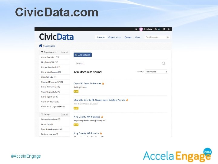 Civic. Data. com #Accela. Engage 