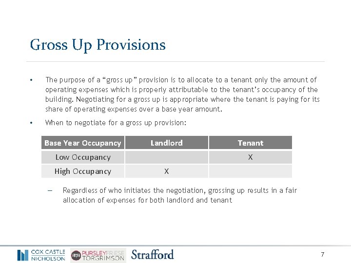 Gross Up Provisions • The purpose of a “gross up” provision is to allocate