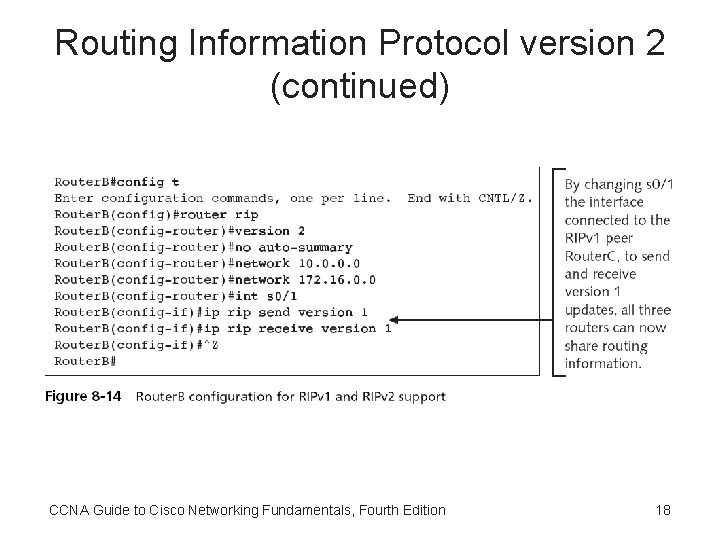 Routing Information Protocol version 2 (continued) CCNA Guide to Cisco Networking Fundamentals, Fourth Edition