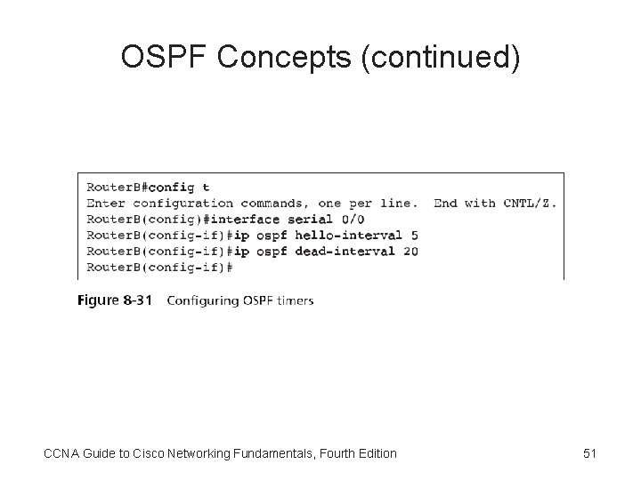 OSPF Concepts (continued) CCNA Guide to Cisco Networking Fundamentals, Fourth Edition 51 