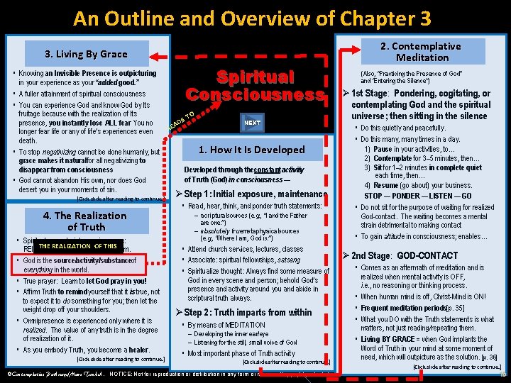 An Outline and Overview of Chapter 3 3. Living By Grace • Knowing an