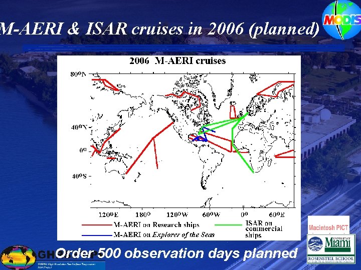 M-AERI & ISAR cruises in 2006 (planned) Order 500 observation days planned 
