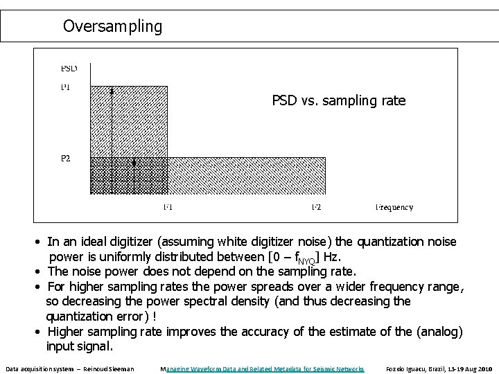 Oversampling PSD vs. sampling rate • In an ideal digitizer (assuming white digitizer noise) Oversampling PSD vs. sampling rate • In an ideal digitizer (assuming white digitizer noise)