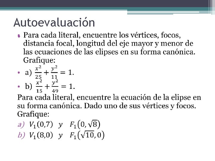 Autoevaluación • 