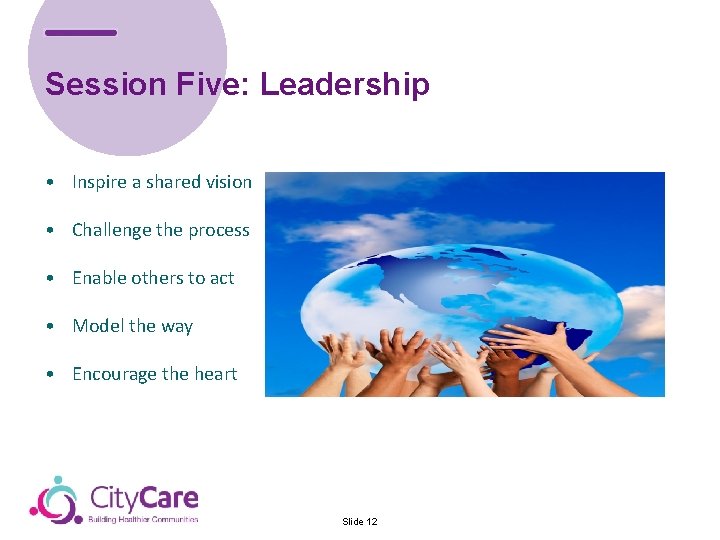 Session Five: Leadership • Inspire a shared vision • Challenge the process • Enable