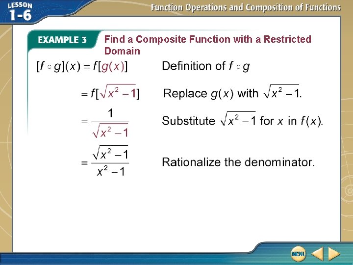 Find a Composite Function with a Restricted Domain 