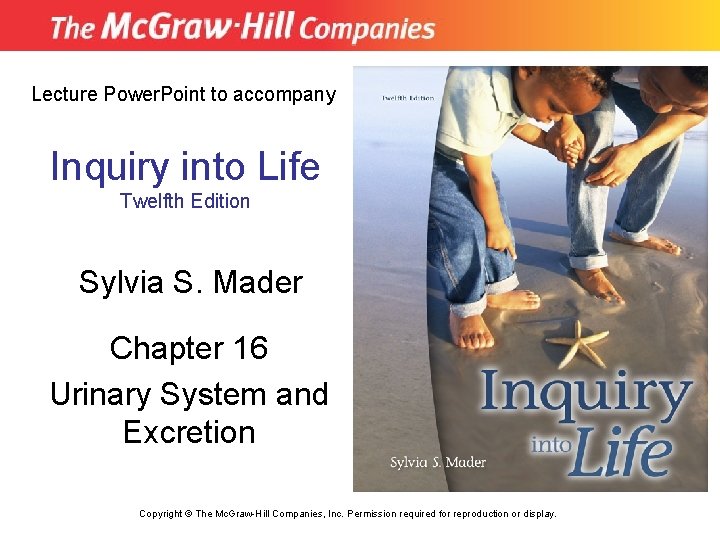 Lecture Power. Point to accompany Inquiry into Life Twelfth Edition Sylvia S. Mader Chapter