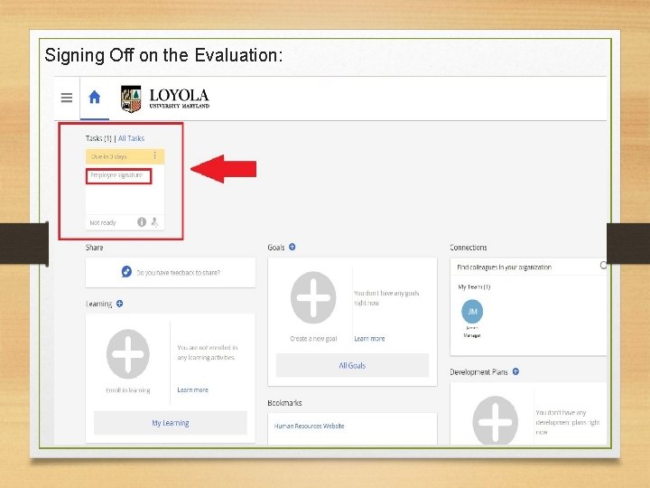 Signing Off on the Evaluation: 