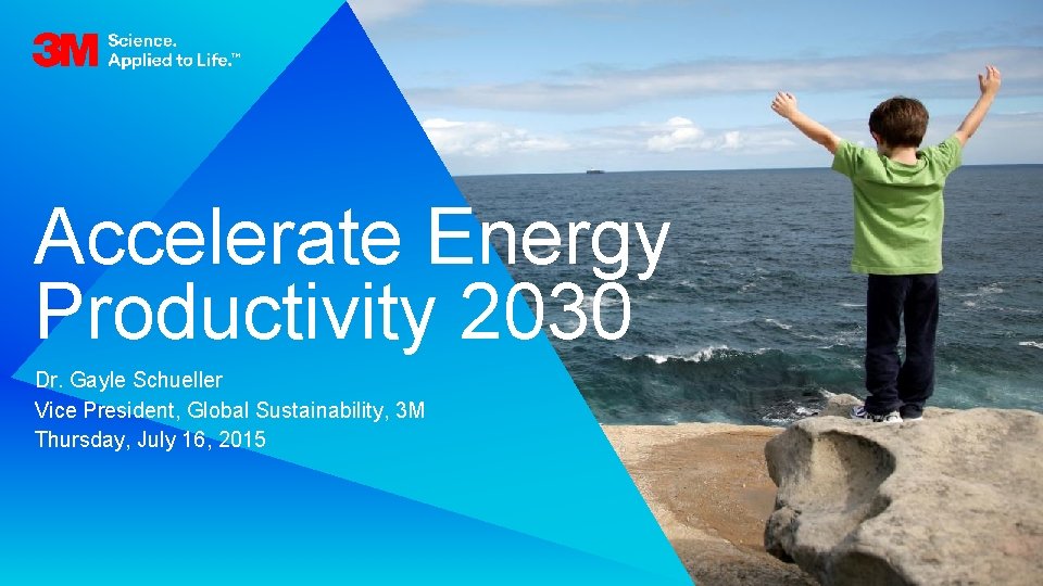 Accelerate Energy Productivity 2030 Dr. Gayle Schueller Vice President, Global Sustainability, 3 M Thursday,