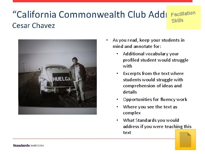 Facilitation “California Commonwealth Club Address” kills Cesar Chavez S • As you read, keep Facilitation “California Commonwealth Club Address” kills Cesar Chavez S • As you read, keep