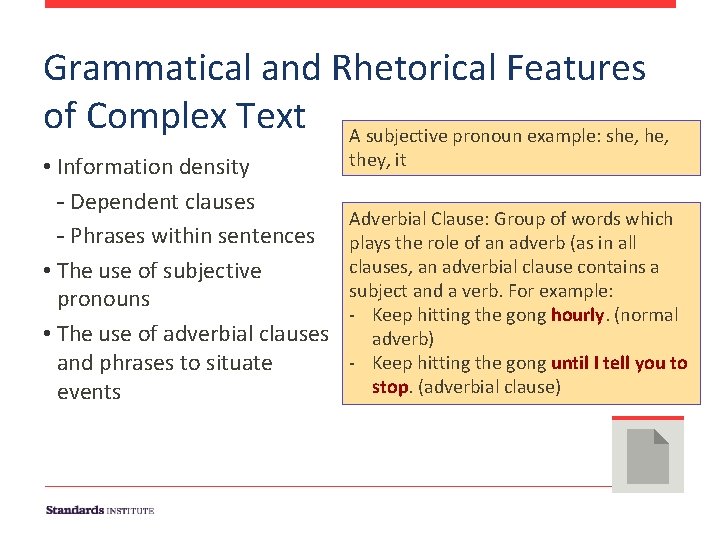 Day 2 ELA Fluency and Complex Text Grades