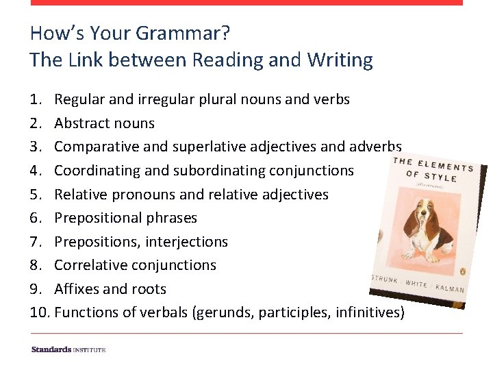 How’s Your Grammar? The Link between Reading and Writing 1. Regular and irregular plural How’s Your Grammar? The Link between Reading and Writing 1. Regular and irregular plural