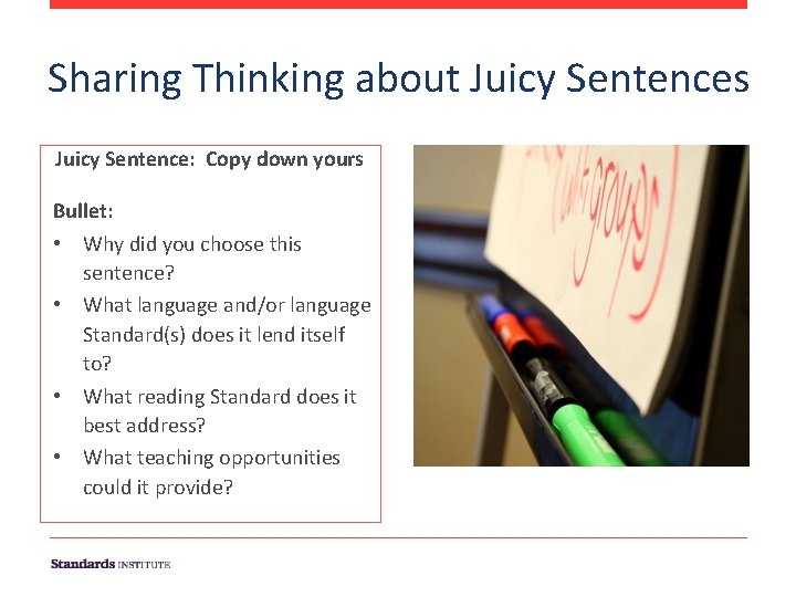 Sharing Thinking about Juicy Sentences Juicy Sentence: Copy down yours Bullet: • Why did Sharing Thinking about Juicy Sentences Juicy Sentence: Copy down yours Bullet: • Why did
