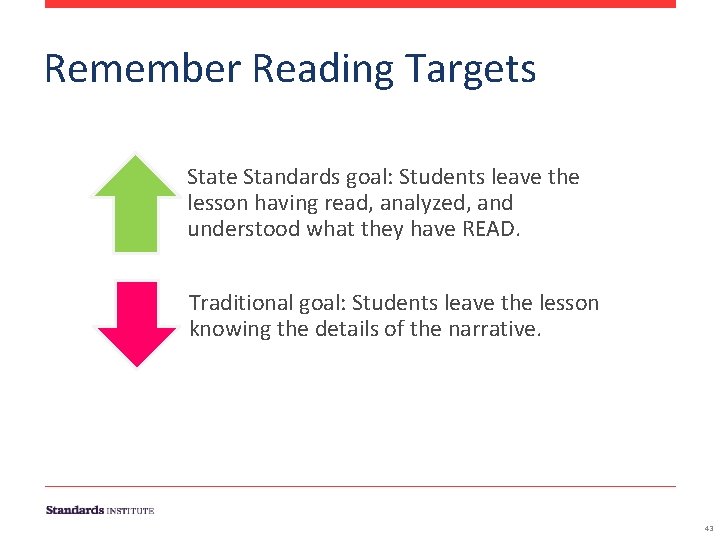 Remember Reading Targets State Standards goal: Students leave the lesson having read, analyzed, and Remember Reading Targets State Standards goal: Students leave the lesson having read, analyzed, and