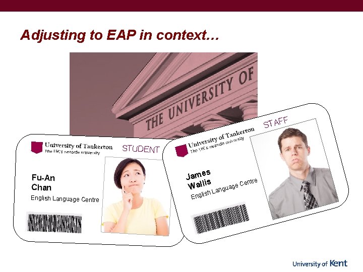 Adjusting to EAP in context… F STAF STUDENT Fu-An Chan English Language Centre es